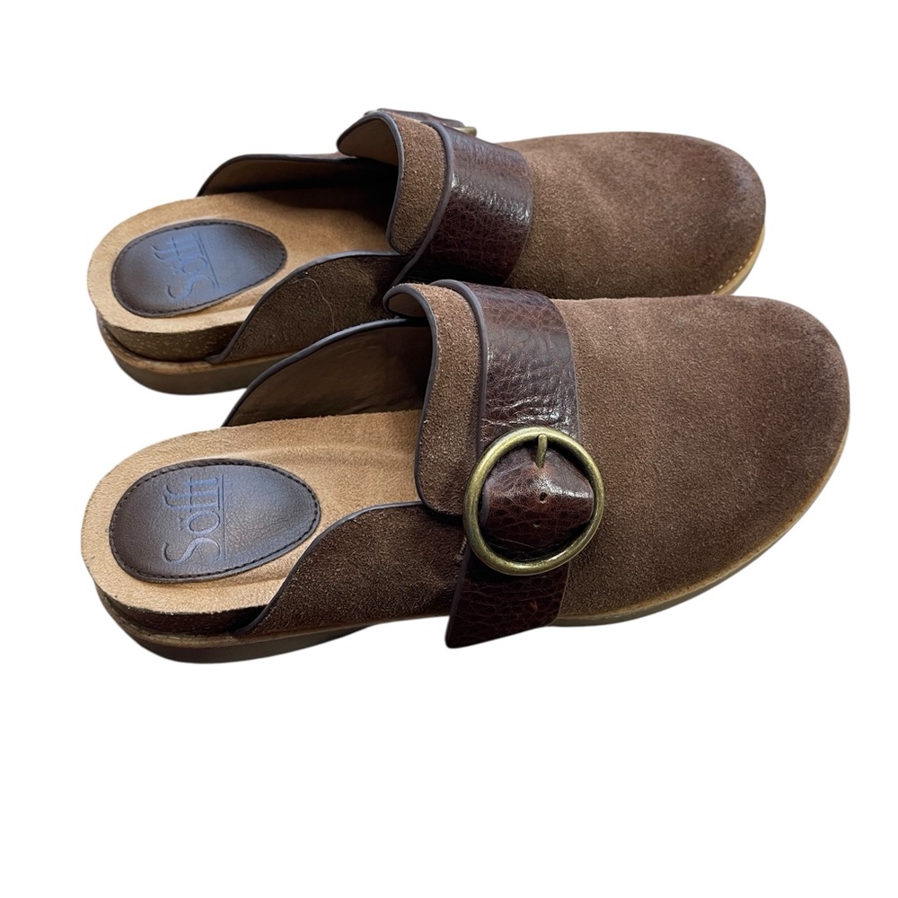 Sofft Billie Brown leather Slip On Clog 8 1/2 M